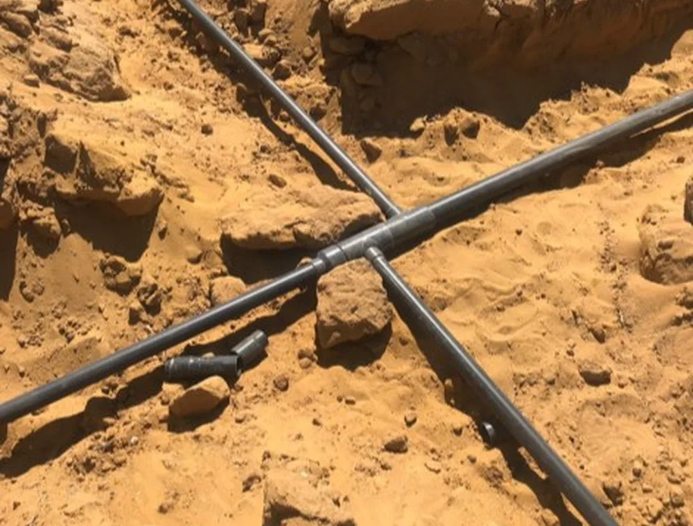 نقاط شبكة الري بالتنقيط في منطقة الجذور